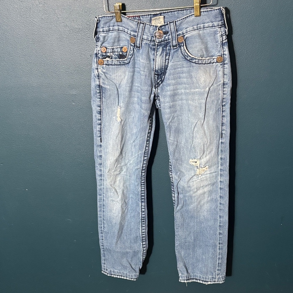 Vintage True Religion Womens Jeans Bobby LARGE STITCHING WorldTour Size 29x34